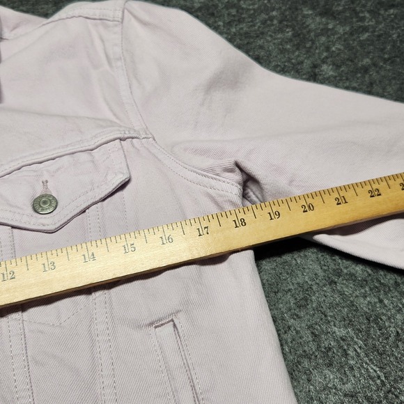 Levis Womens Light Purple Lavendar Colored Denim Jean Jacket Button Down Small - Picture 7 of 9